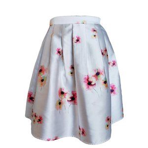 CHELSEA Satin-like Floral Skirt XS - S